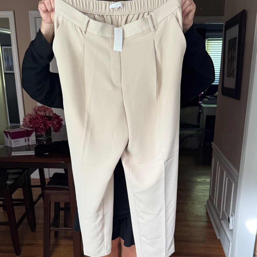 LOFT Women's Beige Ankle Pants